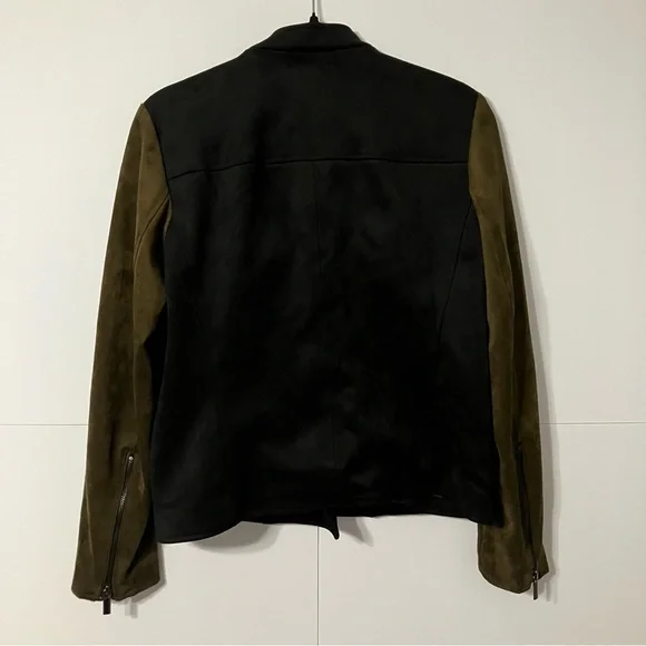 Kut from the Kloth Black and Brown Zip Polyester Suede Woman’s M Stylish Jacket - Picture 11 of 12